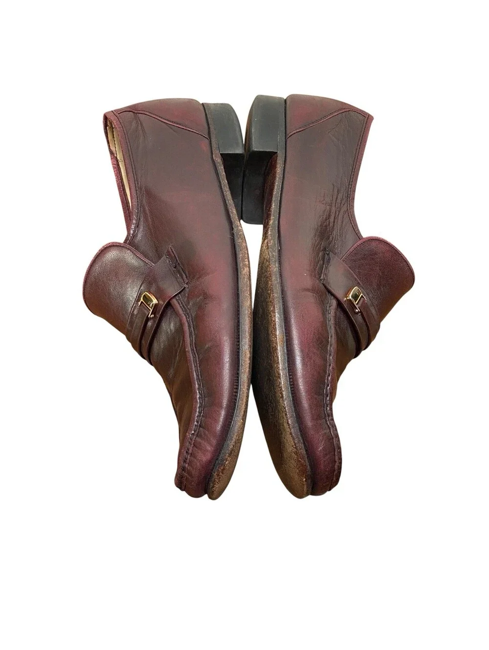 Florsheim 357140 Mens 11D Burgundy Leather Horsebit Bit Loafers Dress Shoes